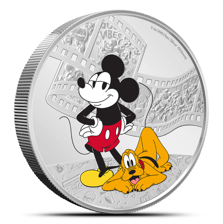 2023 Disney Mickey and Pluto 3 oz Silver Coin - CoinsTV