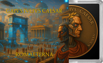 2025 Italy Future in the Past Gaius Iulius Caesar Roma Aeterna - 1 oz Copper Medal - CoinsTV