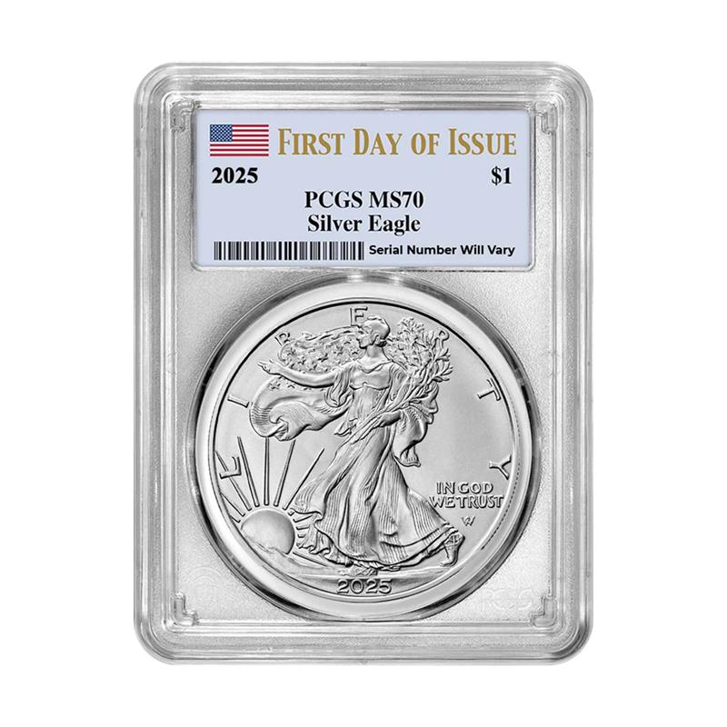 2025 Silver Eagle - PCGS MS70 First Day of Issue - CoinsTV