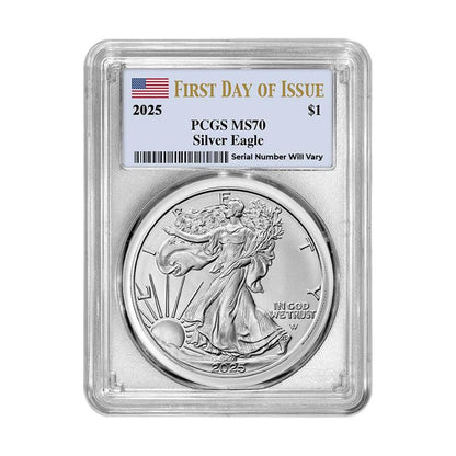 2025 Silver Eagle - PCGS MS70 First Day of Issue - CoinsTV