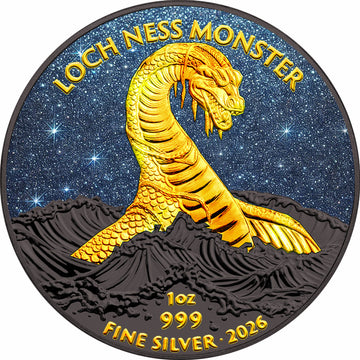 2026 Great Britain Loch Ness Monster Diamond Dust Edition 1 oz Silver Coin