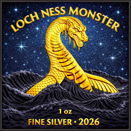 2026 Great Britain Loch Ness Monster Diamond Dust Edition 1 oz Silver Coin