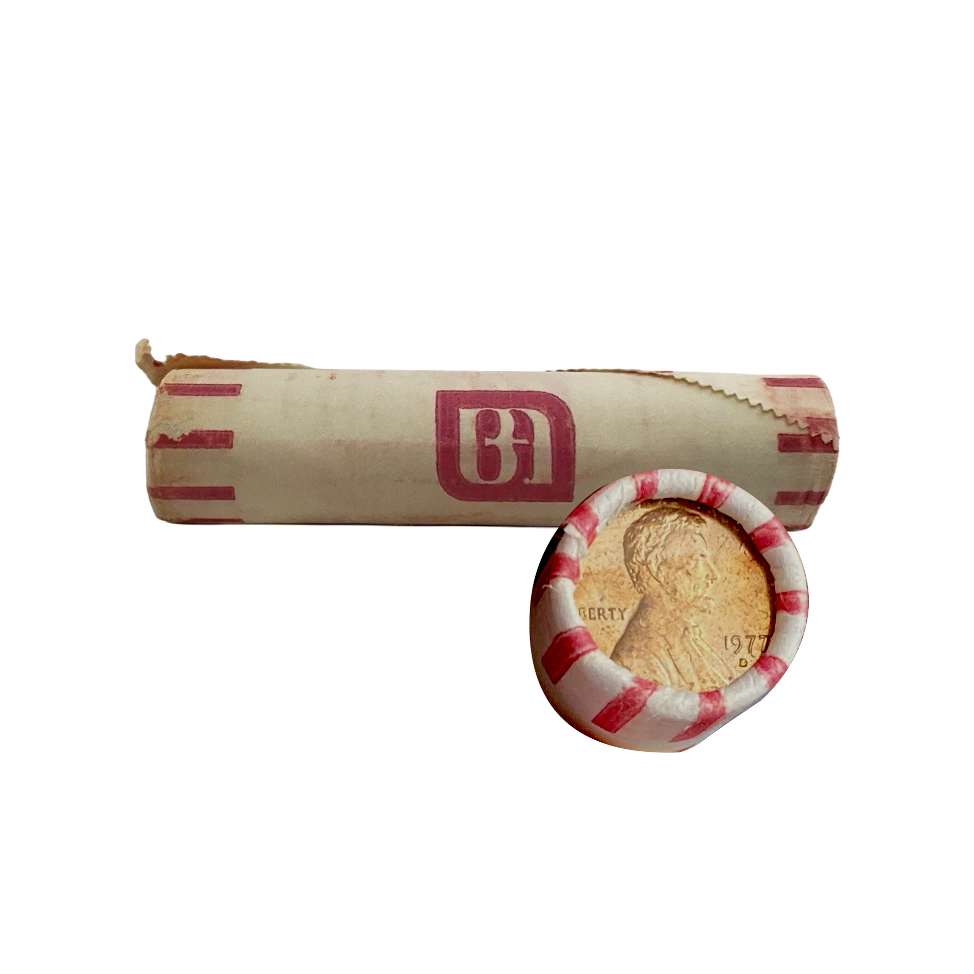 1977-D Lincoln Memorial Cent Uncirculated - Bank-Wrapped Roll - CoinsTV