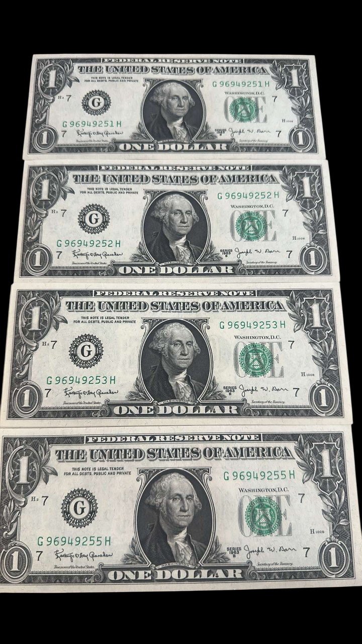 1963 B $1 Federal Reserve Joseph W Barr Signature Note - Uncirculated - CoinsTV