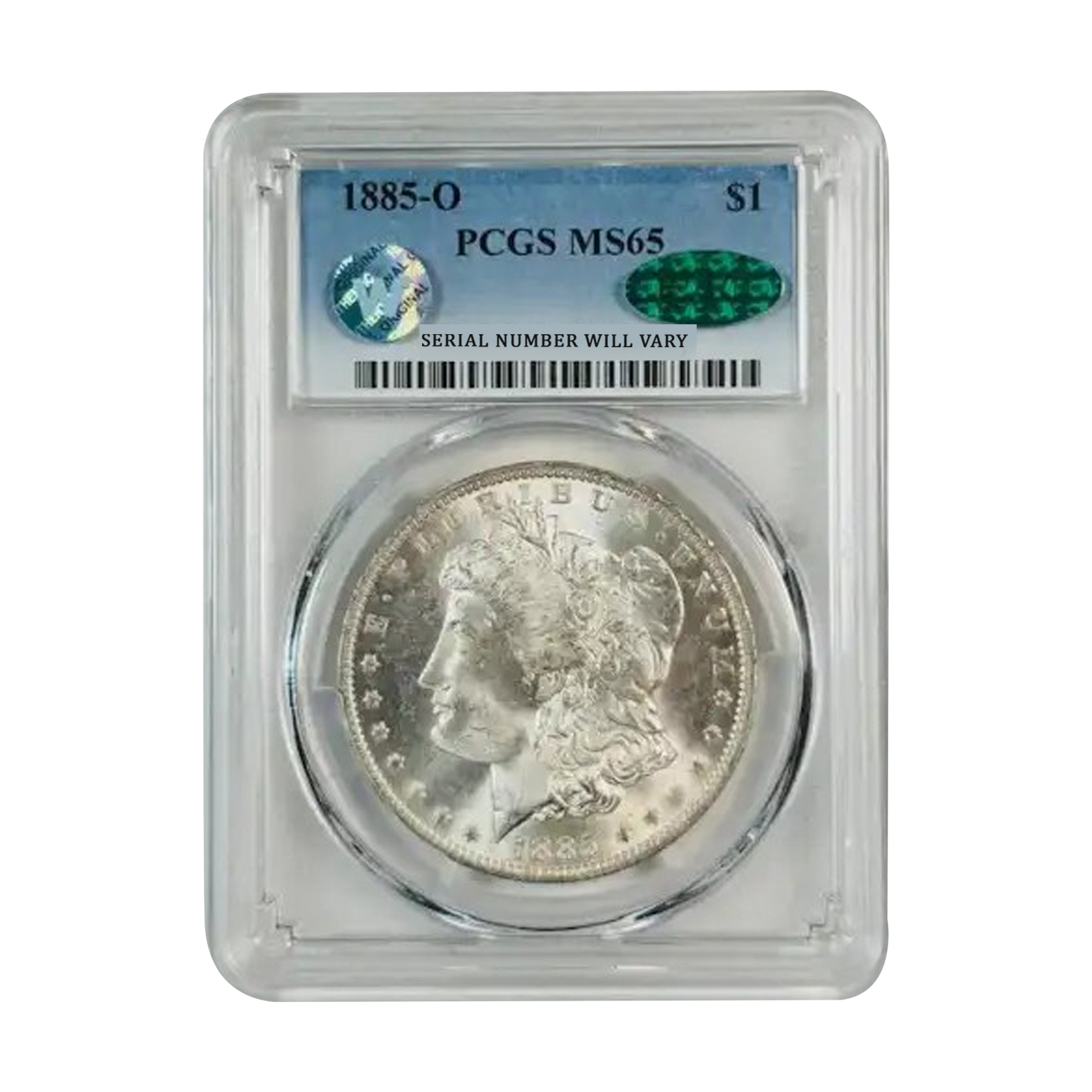 1885-O Morgan Silver Dollar New Orleans - PCGS MS65 CAC Sight White - CoinsTV
