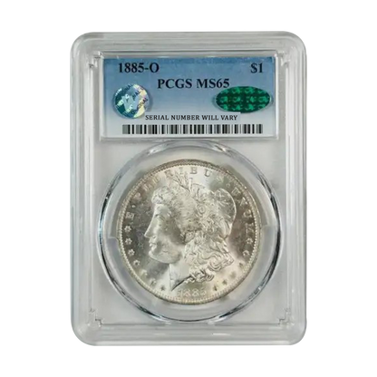 1885-O Morgan Silver Dollar New Orleans - PCGS MS65 CAC Sight White - CoinsTV