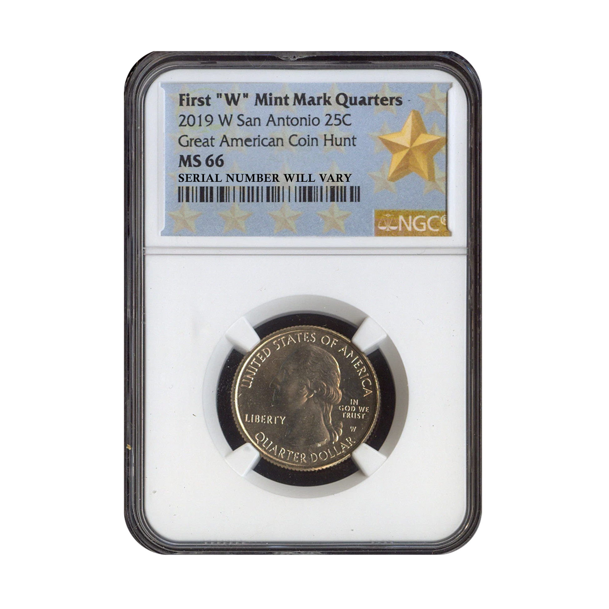 2019 San Antonio Missions Quarter Dollar West Point - Great American Coin Hunt - NGC Star Label MS66 - CoinsTV