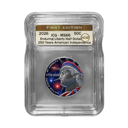2026 Enduring Liberty Half Dollar - 250 Years American Independence ICG MS66 First Edition Label