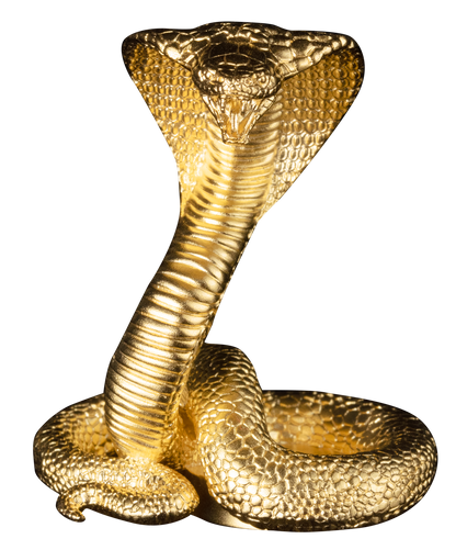 ★☆★キングコブラ★Ｋｉｎｇ ｃｏｂｒａ★THE PAYDAY★☆★ 2025 3 oz Silver Snake 3D King Cobra 24K Gold Plating