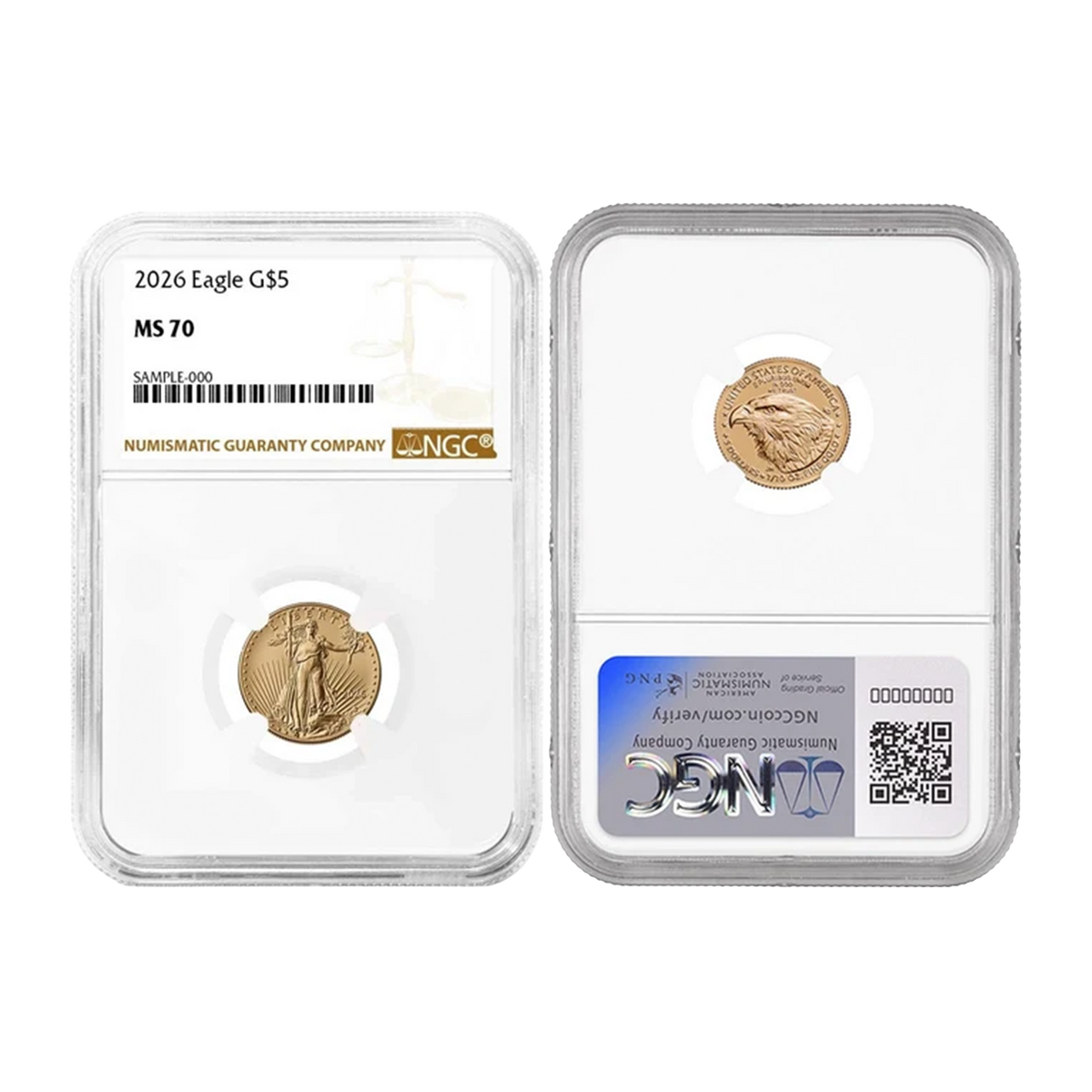 2026 $5 Gold Eagle 1/10 oz Gold - NGC MS70 Brown Label