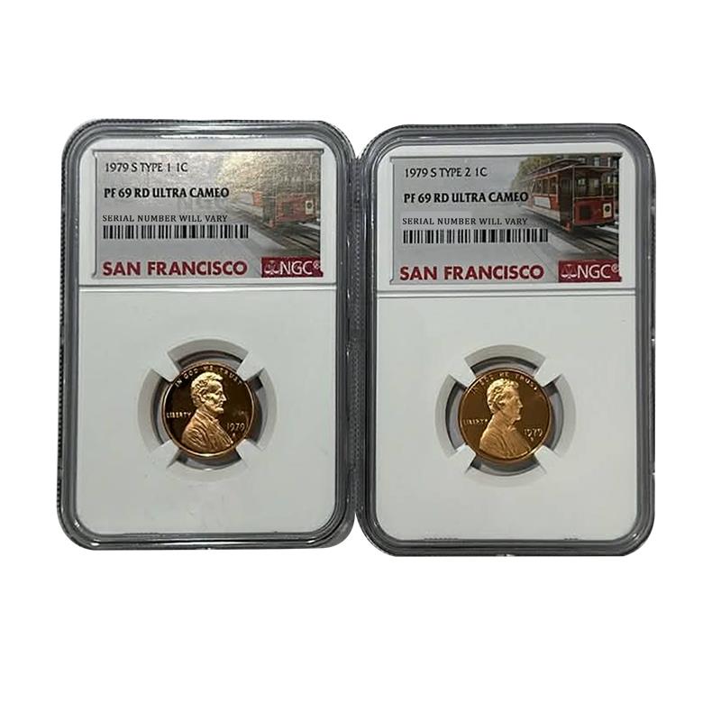 1979-S Lincoln Cent Type 1 & Type 2 Set - San Francisco Label - NGC PF69 RD UCAM - CoinsTV