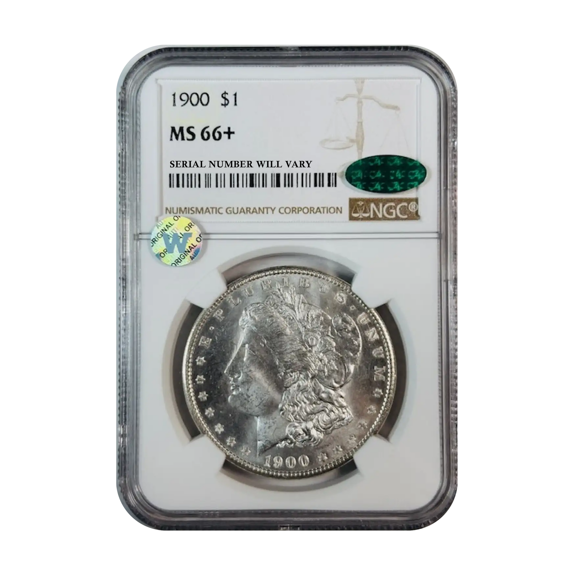 1900 Morgan Silver Dollar Philadelphia - NGC MS66+ CAC Sight White - CoinsTV