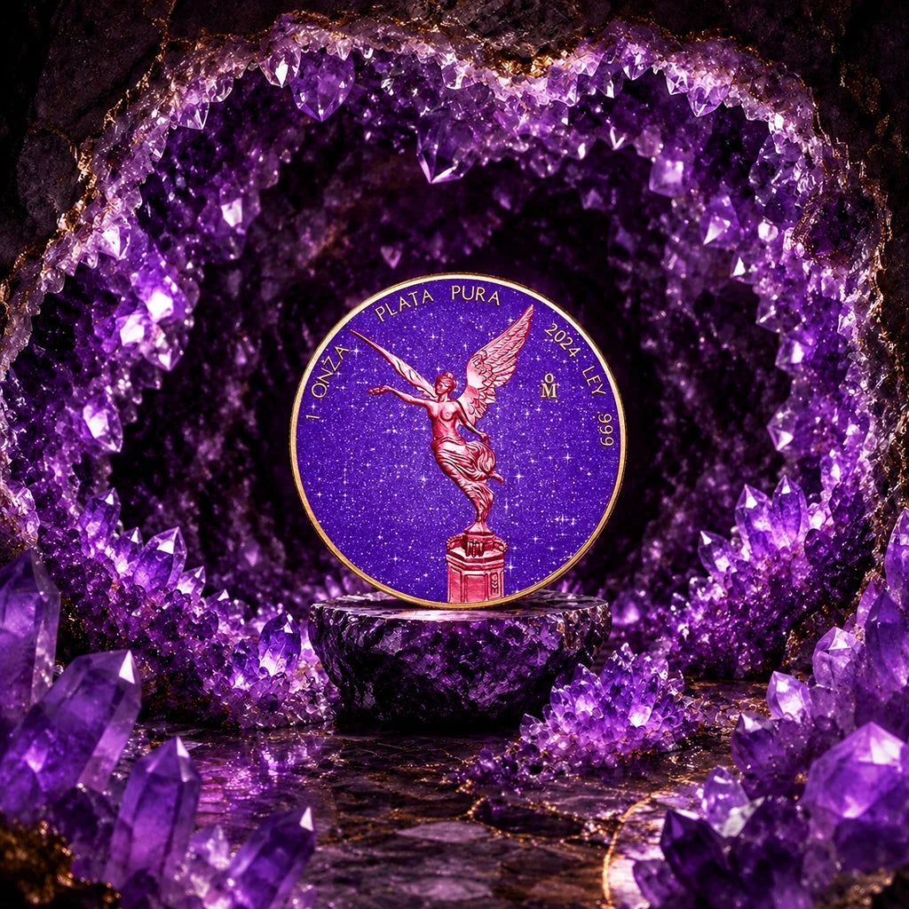 2024 Mexico Libertad Royal Amethyst Edition 1 oz Silver Coin