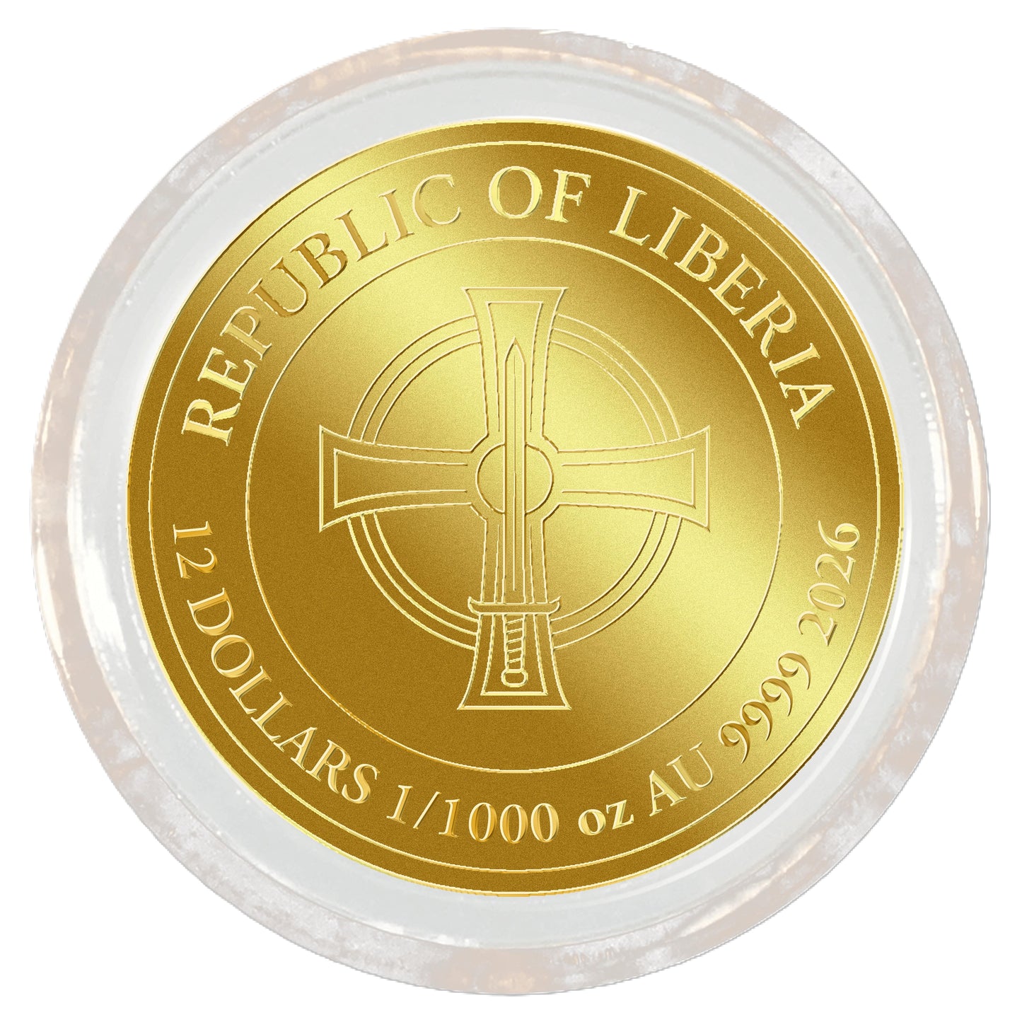 2026 Liberia Archangel Michael 1/1000 oz Gold Coin in Card - CoinsTV
