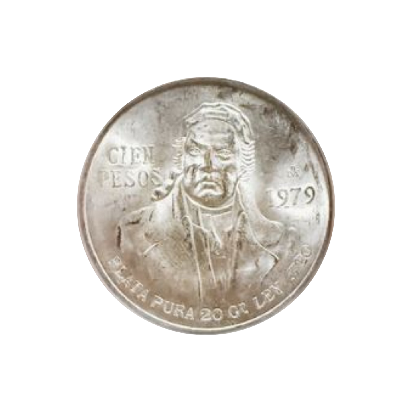 1979-Mo Mexico Cien 100 Pesos Morelos Silver - ICG MS64