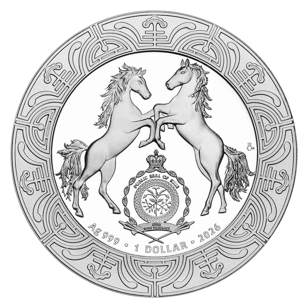 2026 Niue Year of the Horse with Metallic Color 1 oz Silver Coin