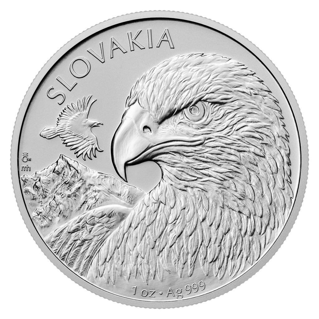 2025 Niue Slovak Eagle BU 1 oz Silver Coin in Card Numbered Edition