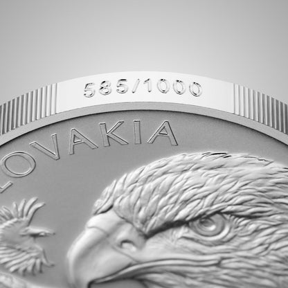 2025 Niue Slovak Eagle BU 1 oz Silver Coin in Card Numbered Edition