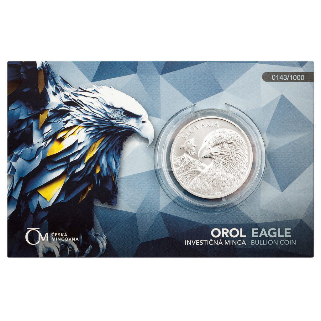2025 Niue Slovak Eagle BU 1 oz Silver Coin in Card Numbered Edition