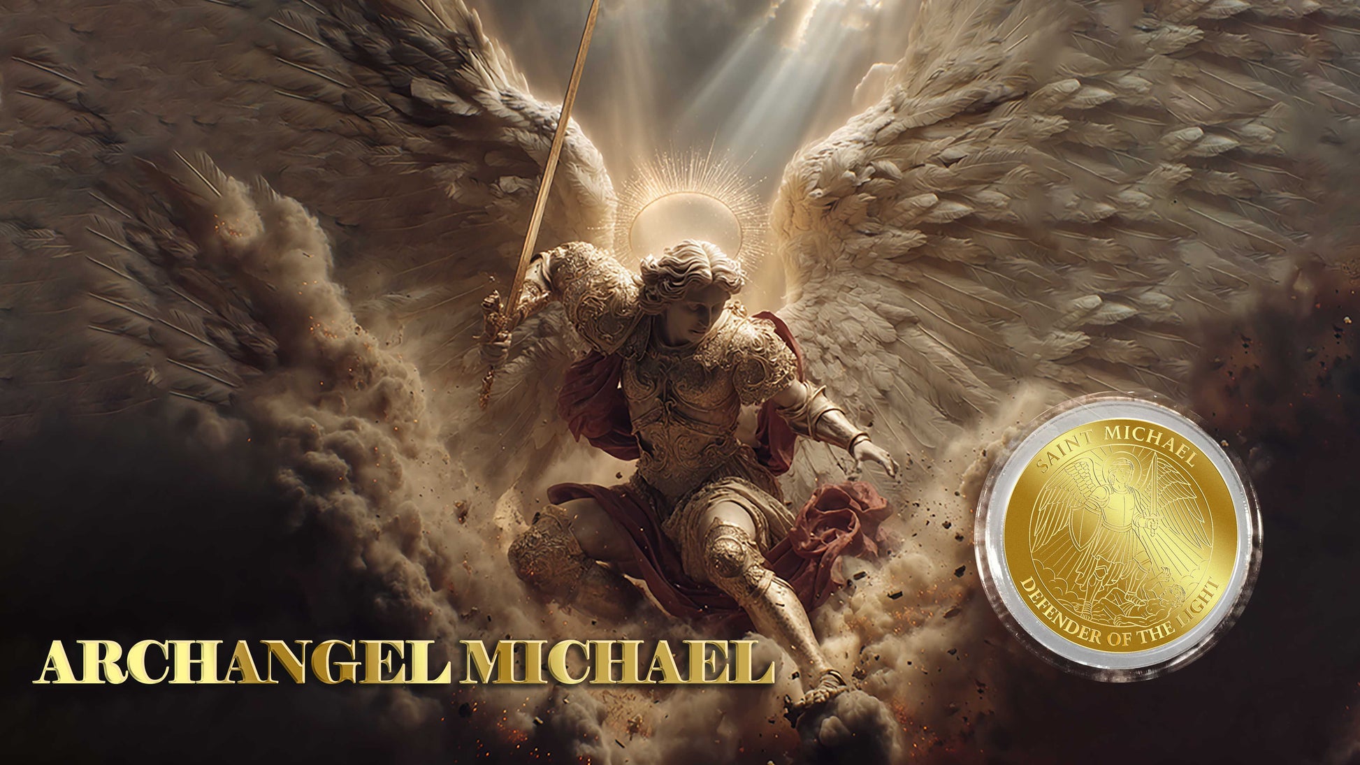 2026 Liberia Archangel Michael 1/1000 oz Gold Coin in Card - CoinsTV