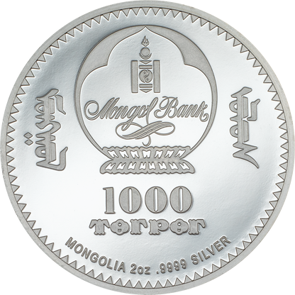 2024 Mongolia Faberge Imperial Coronation Egg 2 oz Silver Coin