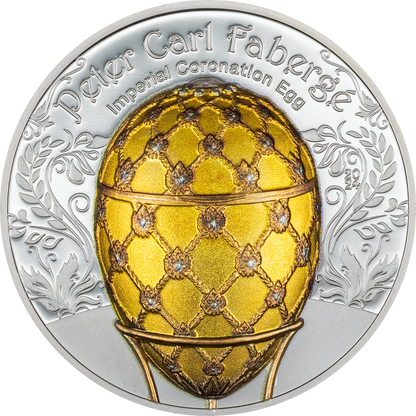 2024 Mongolia Faberge Imperial Coronation Egg 2 oz Silver Coin - CoinsTV