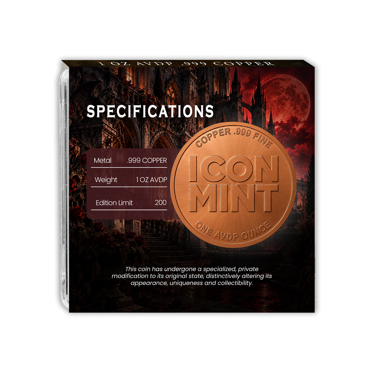 IconMint Bride of Dracula Holochrome™ Copper Round - CoinsTV