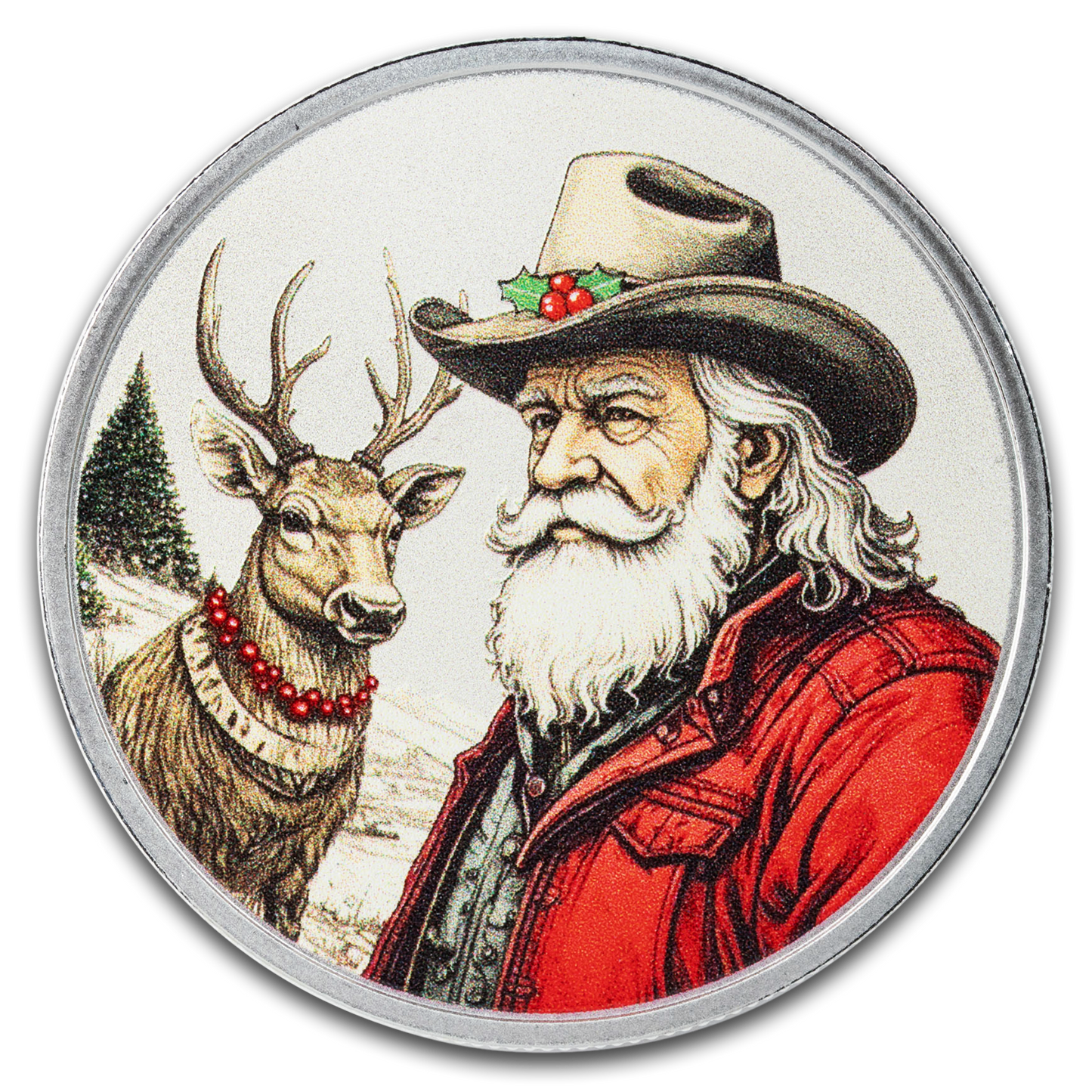 Western Santa Colorized - 1 oz Silver Coin - CoinsTV