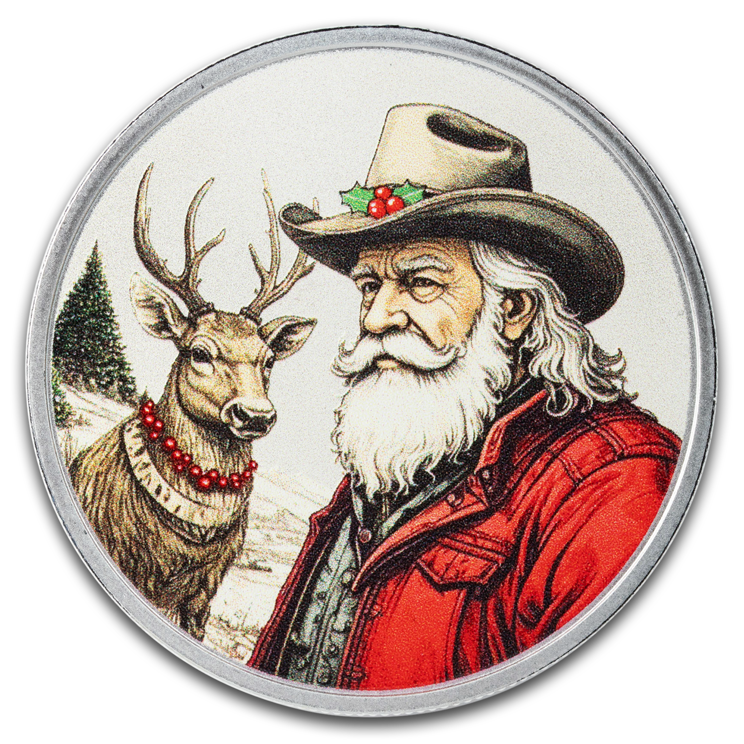 Western Santa Colorized - 1 oz Silver Coin - CoinsTV