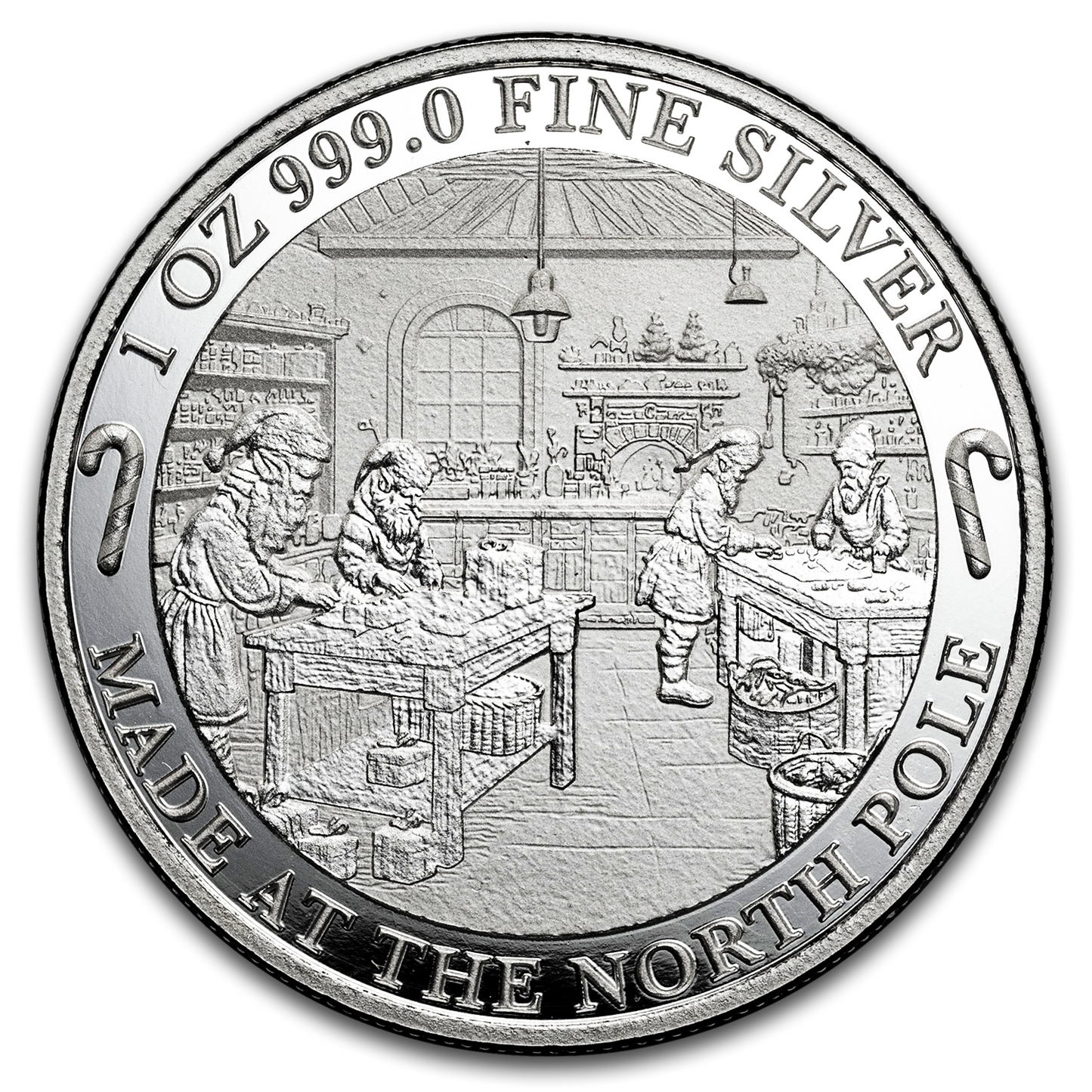Santa’s Workshop Colorized - 1 oz Silver Coin - CoinsTV