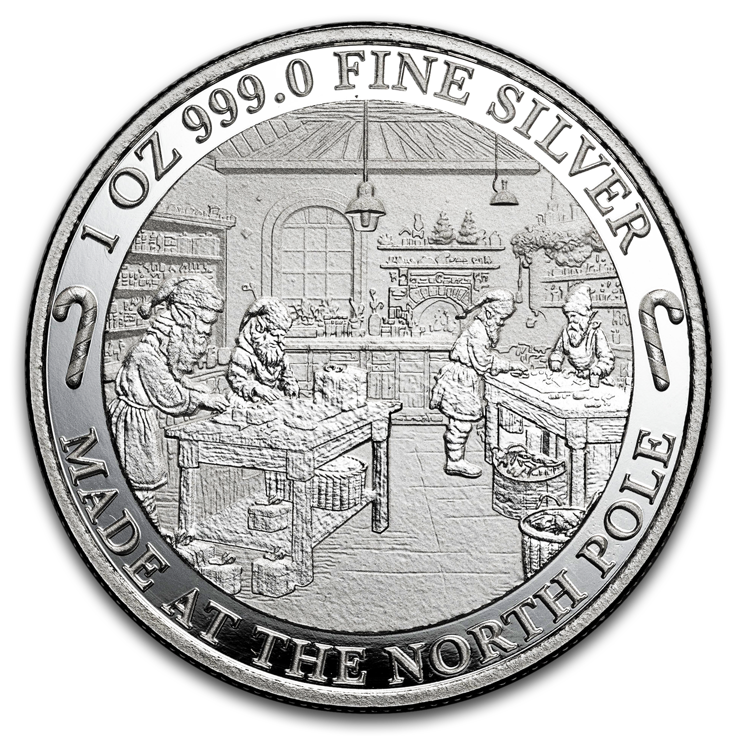 Santa’s Workshop Colorized - 1 oz Silver Coin - CoinsTV