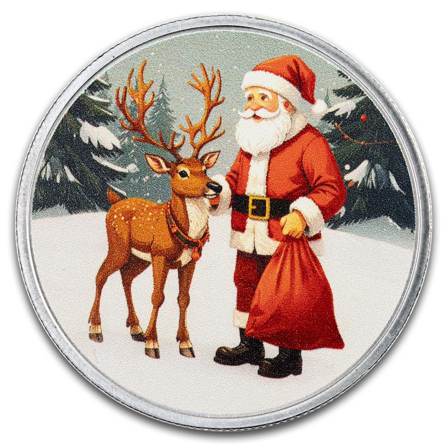 Santa’s Workshop Colorized - 1 oz Silver Coin - CoinsTV