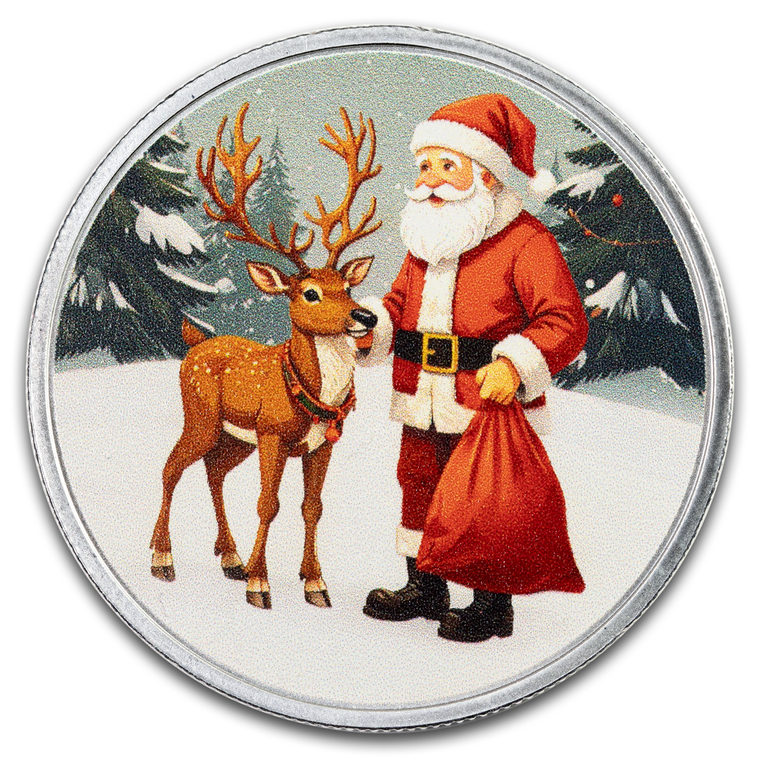 Santa’s Workshop Colorized - 1 oz Silver Coin - CoinsTV