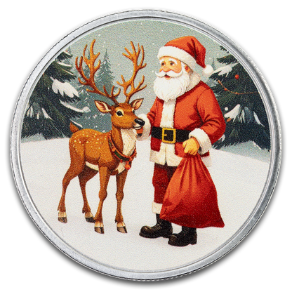 Santa’s Workshop Colorized - 1 oz Silver Coin - CoinsTV