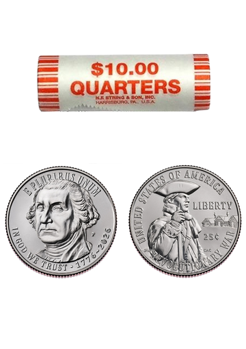 2026-P Revolutionary Semiquincentennial Quarter Roll - CoinsTV