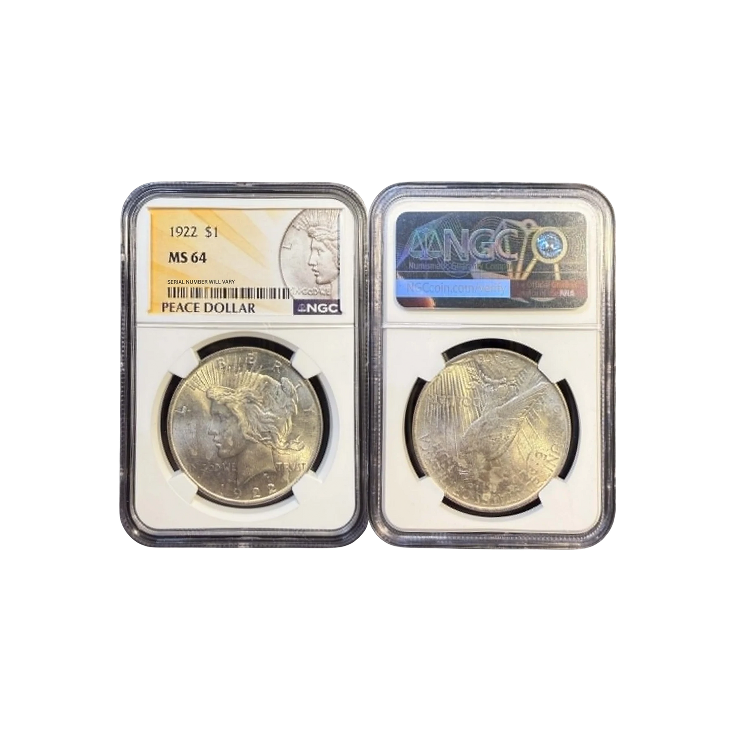 1922 Peace Silver Dollar - NGC MS64 Peace Dollar Label
