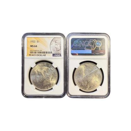 1922 Peace Silver Dollar - NGC MS64 Peace Dollar Label