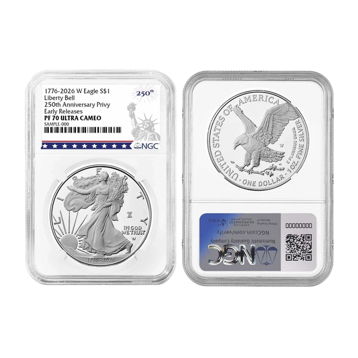 2026-W Silver Eagle Liberty Bell - 250th Anniversary Privy - NGC PF70UC ER 250th Liberty Label - CoinsTV