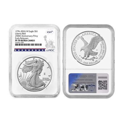 2026-W Silver Eagle Liberty Bell - 250th Anniversary Privy - NGC PF70UC ER 250th Liberty Label - CoinsTV