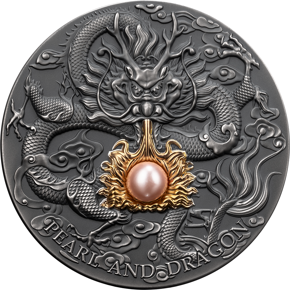 2024 Niue Pink Pearl & Dragon 2 oz Silver Coin - CoinsTV