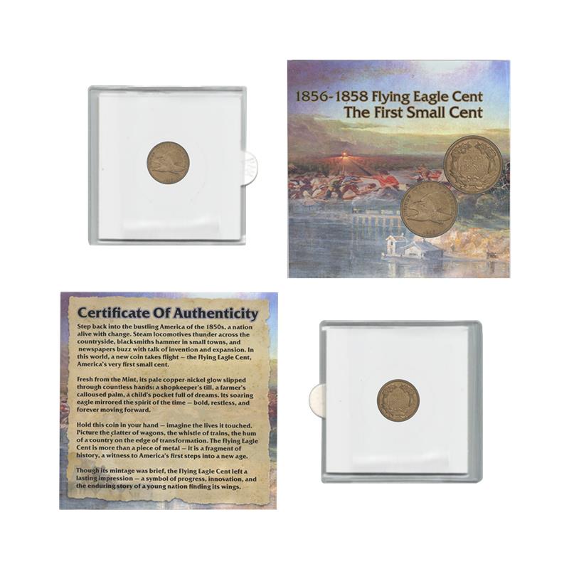 1856-1858 Flying Eagle Cent - Random Date with COA - CoinsTV