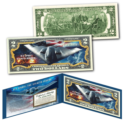 U.S. Genuine Legal Tender $2 Bill B-2 Bomber Edition - CoinsTV