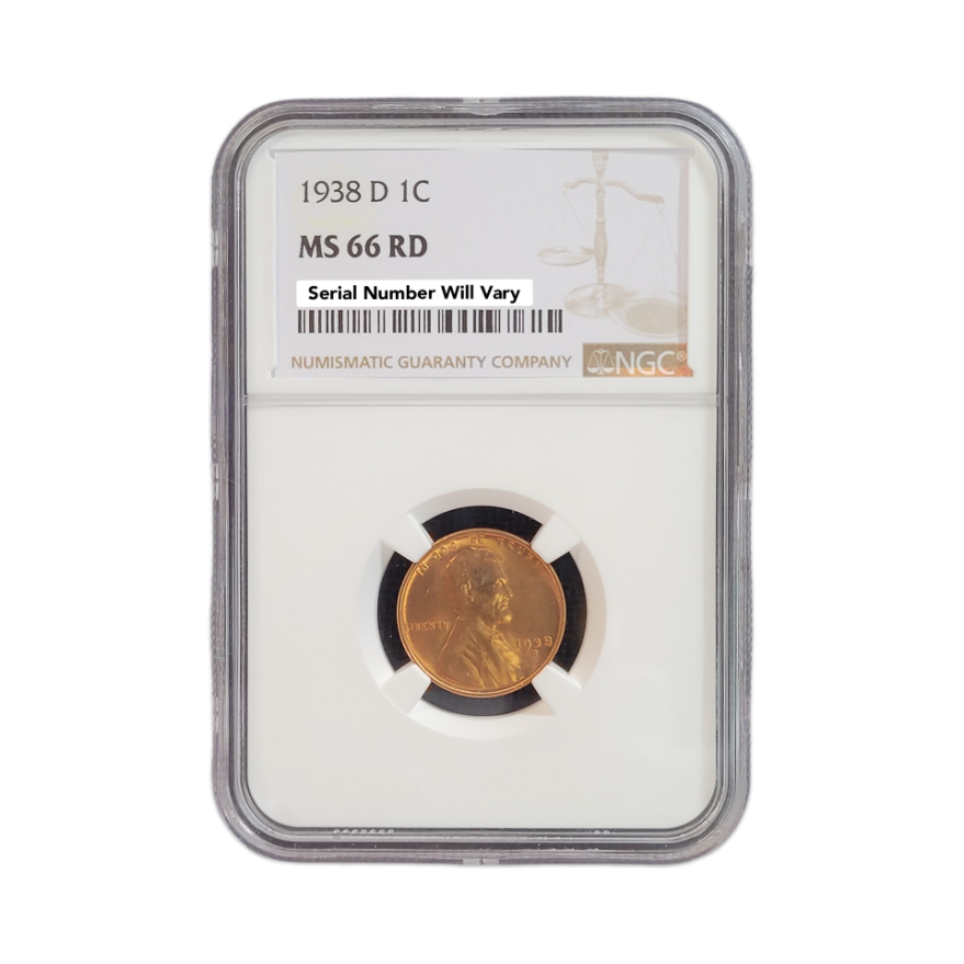 1938-D  Lincoln Wheat Cent - NGC MS66 RD