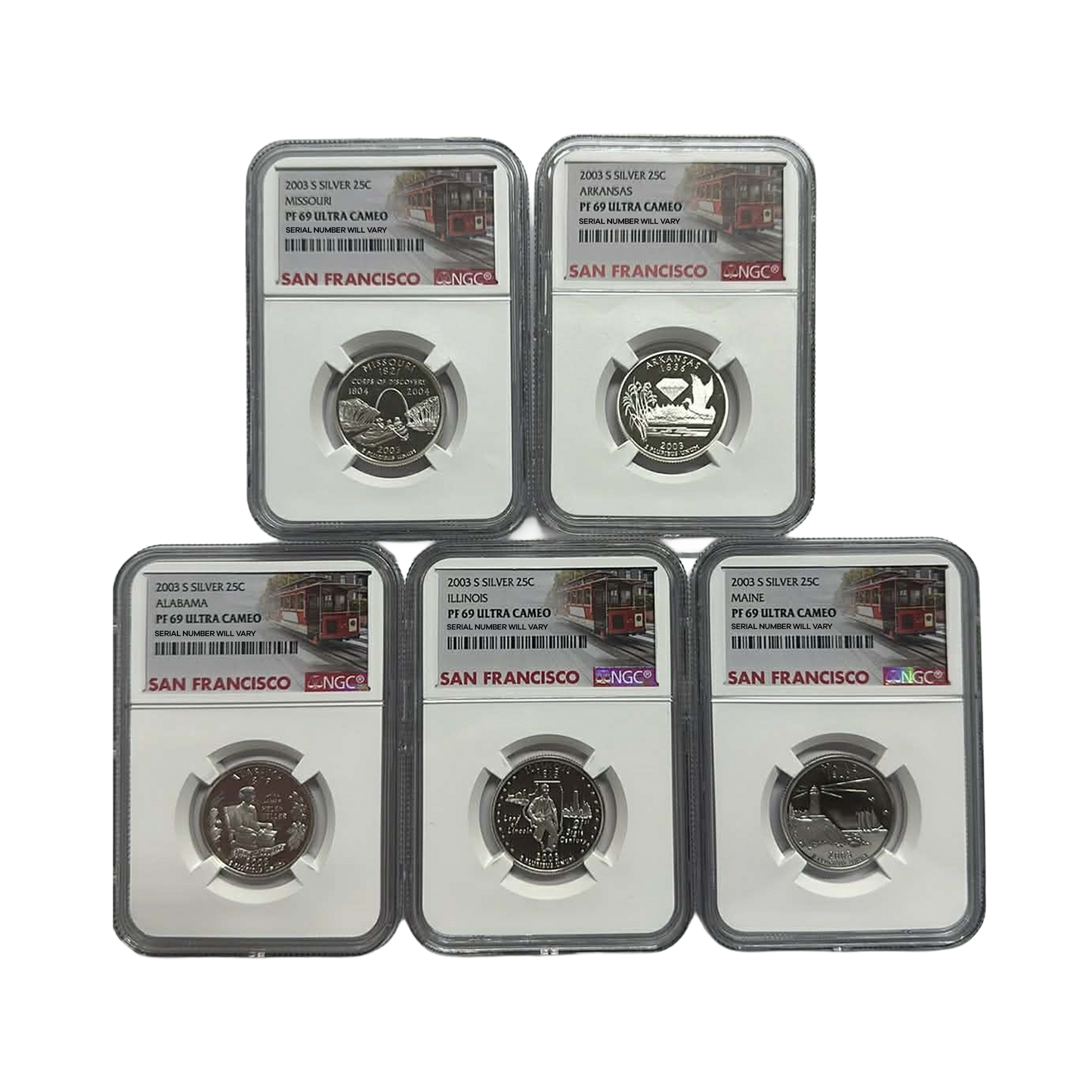 2003-S Silver Quarters NGC PF69 UCAM San Francisco Label Grab Bag - CoinsTV