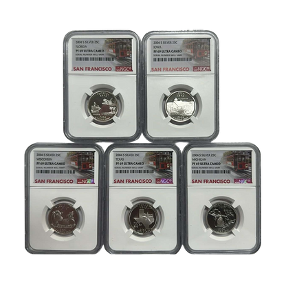 2004-2005-S Silver Quarters NGC PF69 UCAM San Francisco Label Grab Bag - CoinsTV