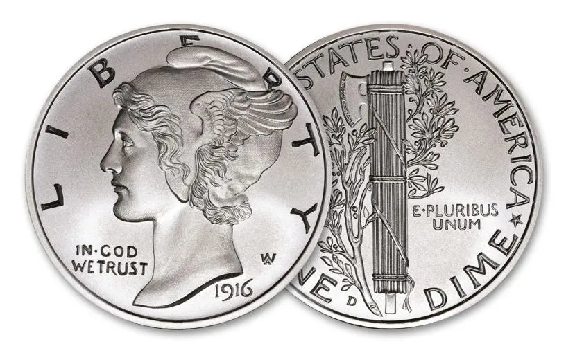 Mercury Dime Tribute 2 oz Silver - CoinsTV