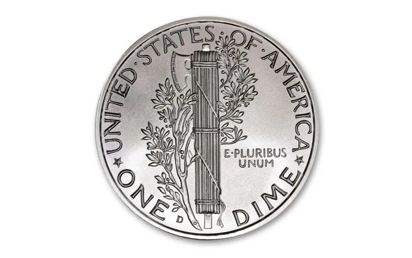 Mercury Dime Tribute 2 oz Silver - CoinsTV