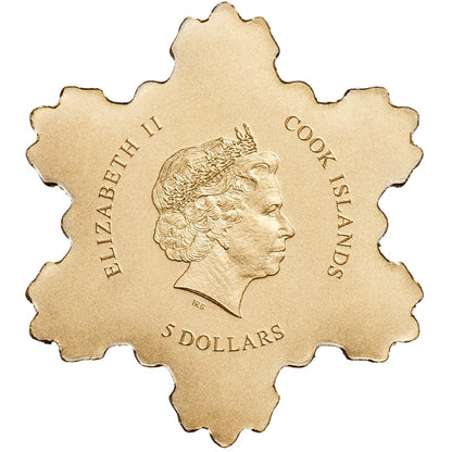 2019 Cook Islands Golden Snowflake 0.5g Gold Coin - CoinsTV
