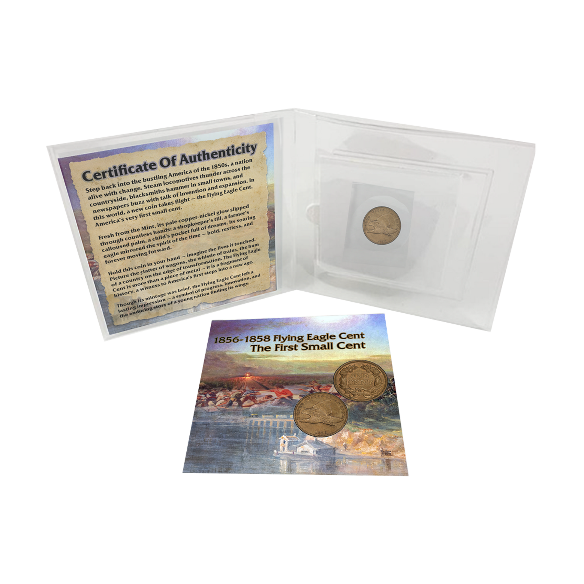 1856-1858 Flying Eagle Cent - Random Date with COA - CoinsTV