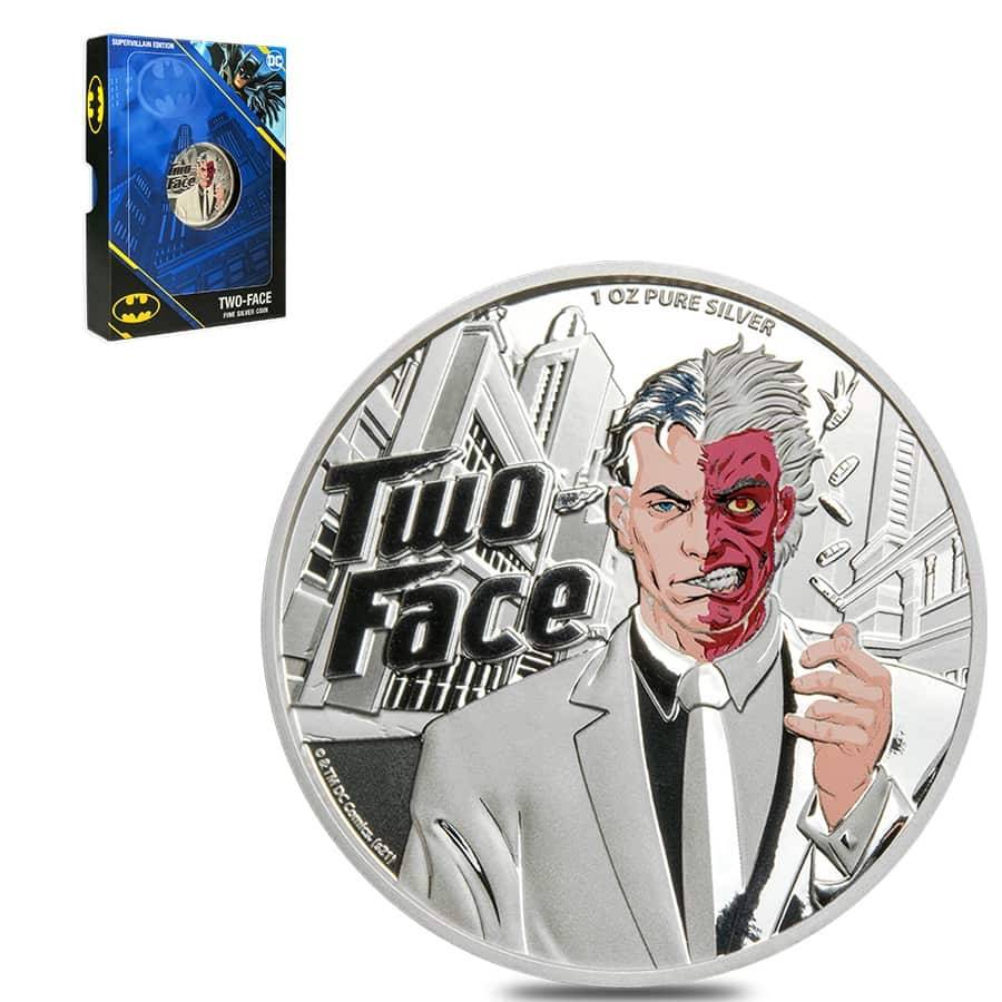 2022 PAMP DC Comics Two-Face 1 oz Silver - CoinsTV